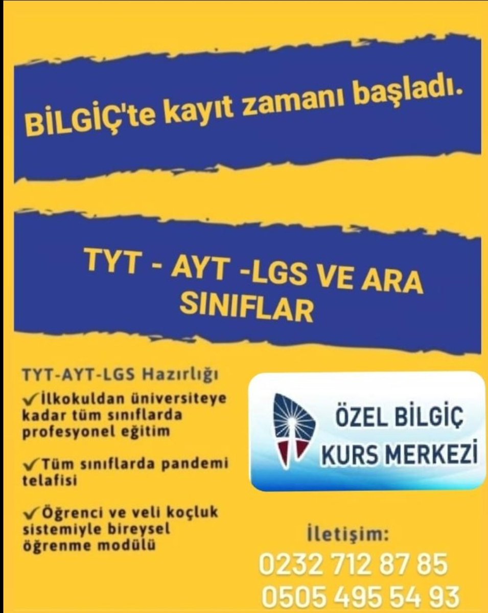 Hayallerinin gerçekleşebildiği bir gelecekten emin olmak istiyorsan seni Bilgiç Kurs Merkezi'ne bekliyoruz...
#bilgiçkursmerkezi #çeşmeeğitim #tyt #ayt #yks #lgs #mezuntayfa #okulayardımcı #çeşme #Alaçatı #eğitim
