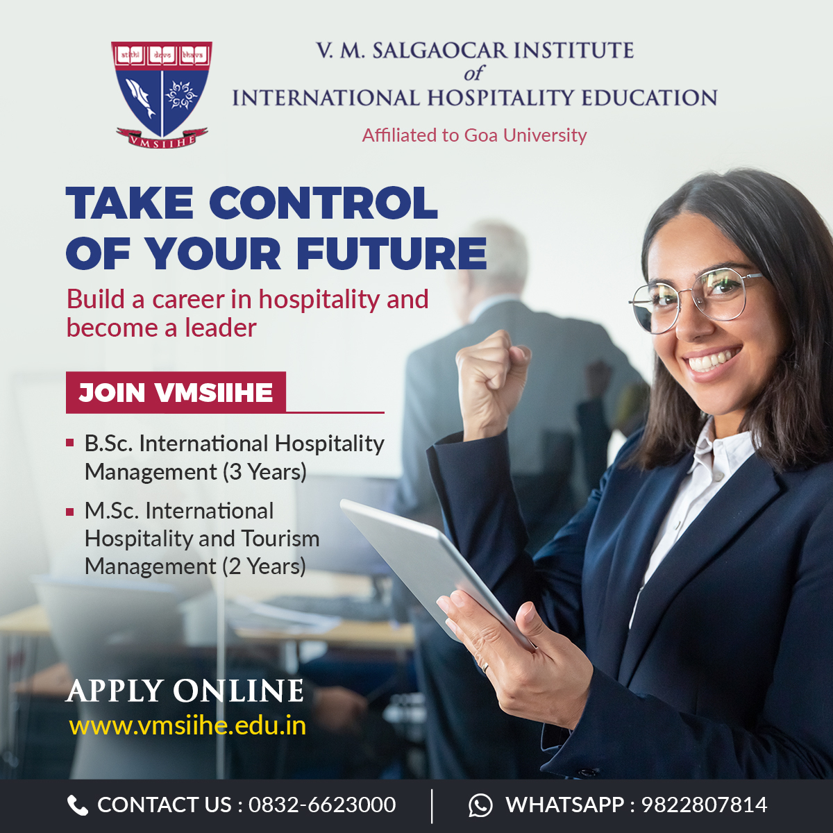 At VMSIIHE, we create world class leaders committed to excellence with knowledge, skills and  professional attitude, which are the pre-requisites of the industry.

#admissions #admissionsconsulting #admissionsopen2021 #hospitalityeducation #internationalstudies #21centuryskills
