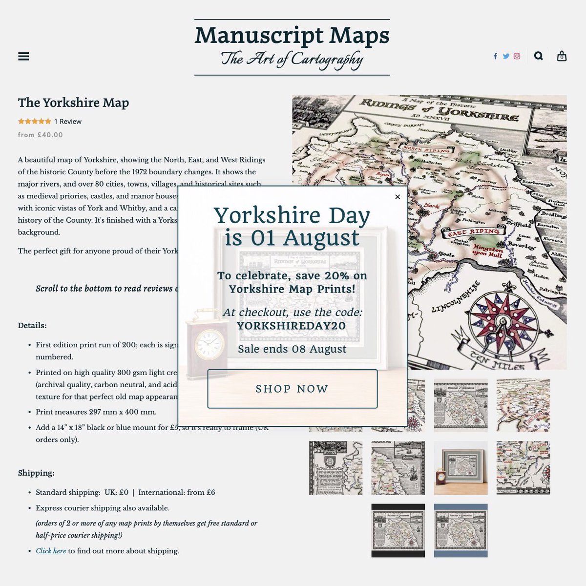 ManuscriptMaps's tweet image. Ey up! Tomorrow’s #YorkshireDay!

To celebrate #GodsOwnCountry save 20% on prints of my gorgeous #Yorkshire Ridings #Map. 🗺

Tha’s a reyt good deal,
so please RT 🙏

👉 ManuscriptMaps.com/products/yorks…

.
#YorkshireDay2021 #York #UKGiftAM #maps #Sale
