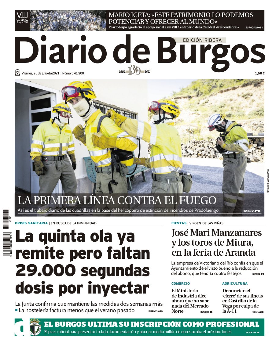 Arandatoros's tweet photo. Hoy somos portada en Diario de Burgos!!! Esperemos tener una gran Feria de Aranda. https://t.co/UaGU0iJMgf