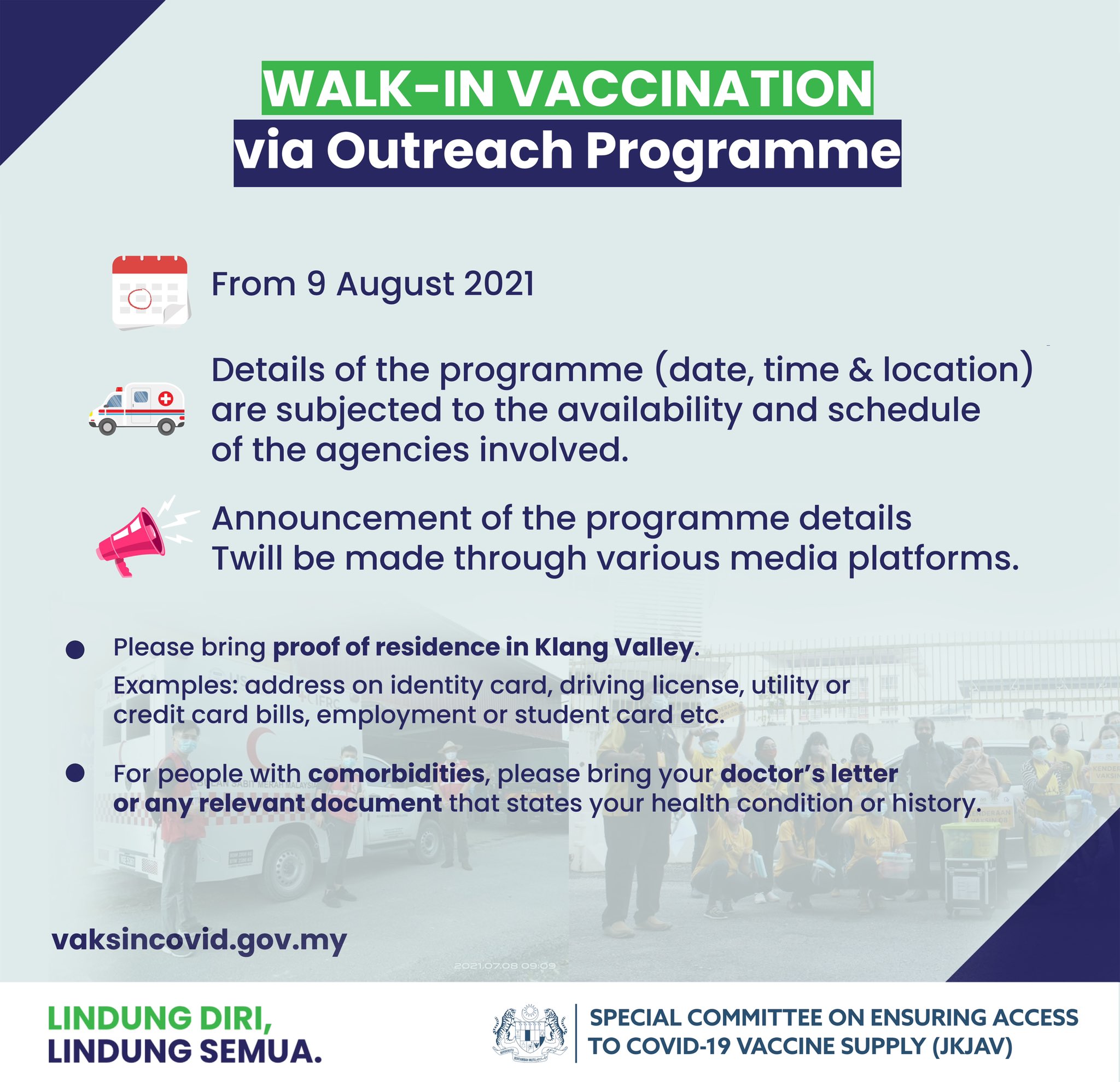 Malaysia vaccine walk-in covid for COVID