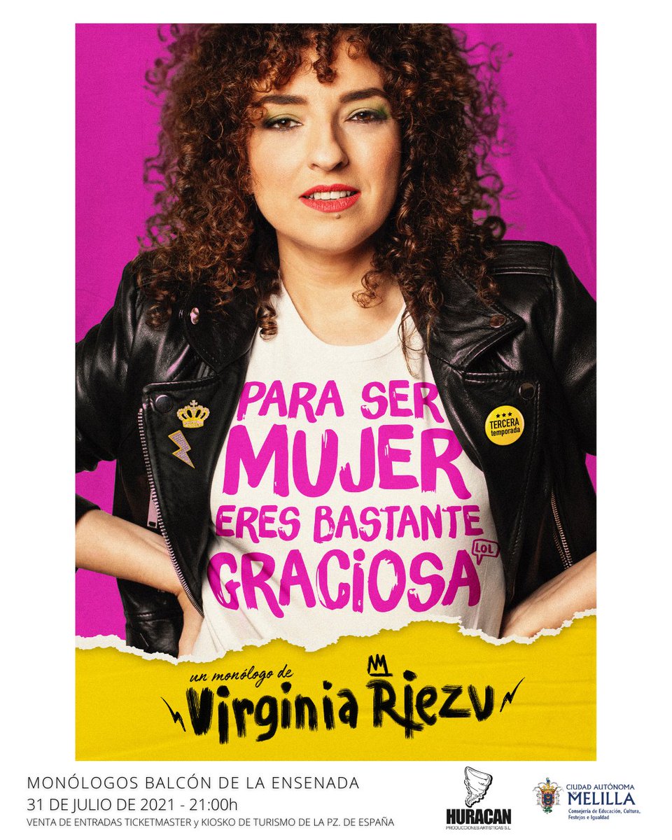 Cultura Melilla (@cultura_melilla) on Twitter photo Virginia Riezu ha decidido acabar con el síndrome de la impostora, contándote cómo ha (sobre) vivido como mujer todo este tiempo.
Entradas en ow.ly/s1E030rP6kk y el Kiosko de Turismo de la Pz. España.
#humor #Melilla
<a href="/l_circe/">Elena Fernández Treviño</a> Virginia Riezu ha decidido acabar con el síndrome de la impostora, contándote cómo ha (sobre) vivido como mujer todo este tiempo.
Entradas en ow.ly/s1E030rP6kk y el Kiosko de Turismo de la Pz. España.
#humor #Melilla
<a href="/l_circe/">Elena Fernández Treviño</a>