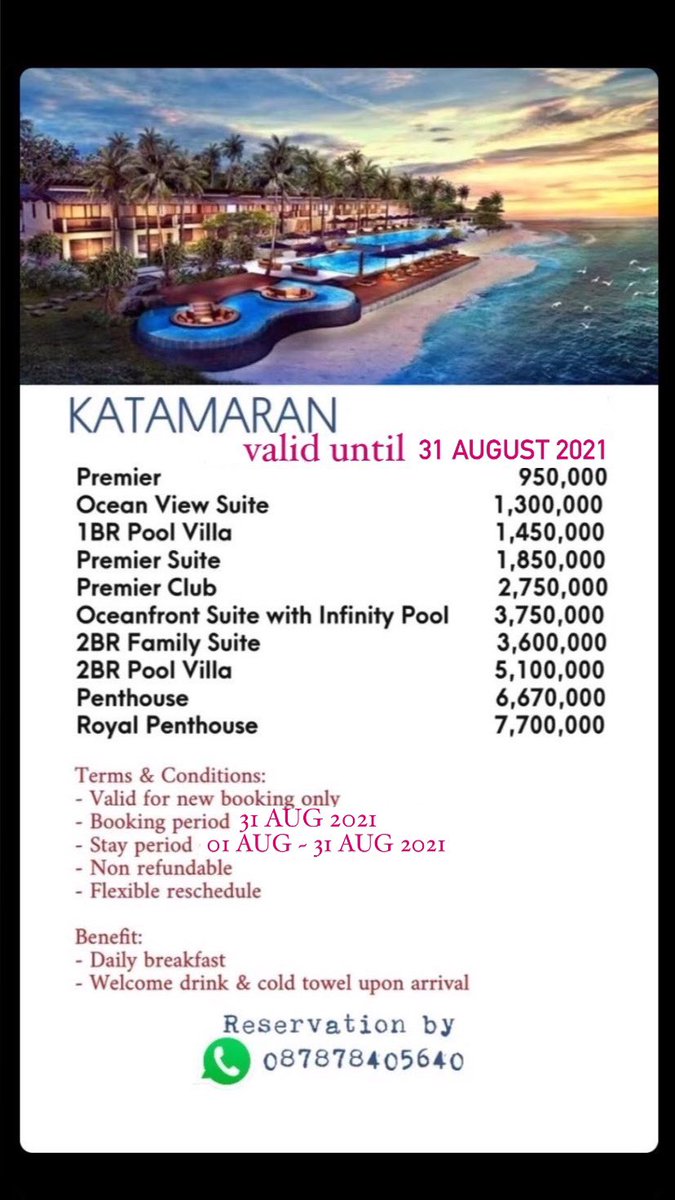 PROMO DEAL Katamaran Resort Lombok for AUGUST 2021.