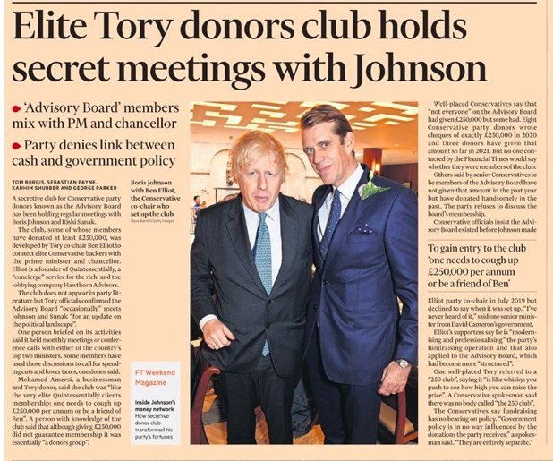 Ian_Fraser's tweet photo. Story as published on the front page of today's FT 

#AdvisoryBoard #CashForInfluence https://t.co/ndbCFxP0PO