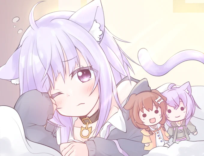 おめざめ猫さん😺
#絵かゆ
#できたてころね 