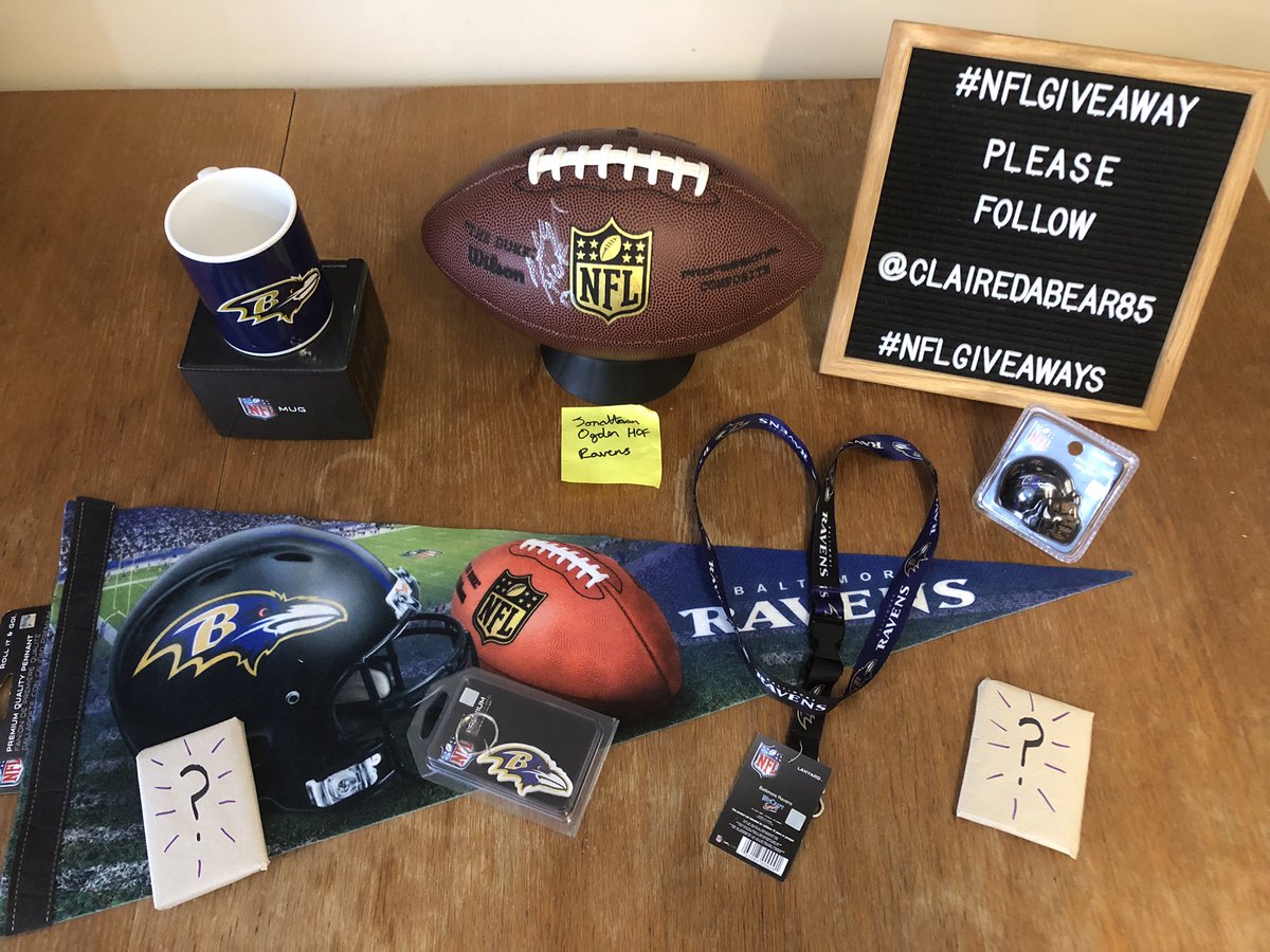 clairedabear85's tweet photo. #HOF #Ravens #NFLGIVEAWAY To #win this  #SIGNED ball by #HOFer &amp; 11x Pro Bowler @jonathanogden75 Plus other purple #SWAG too. You MUST be following me @clairedabear85 &amp; RT this link. This #Giveaway will run till the 6th of August &amp; is open 2 ALL #NFL fans globally #NFLTwitter https://t.co/PxqE6jXvnw