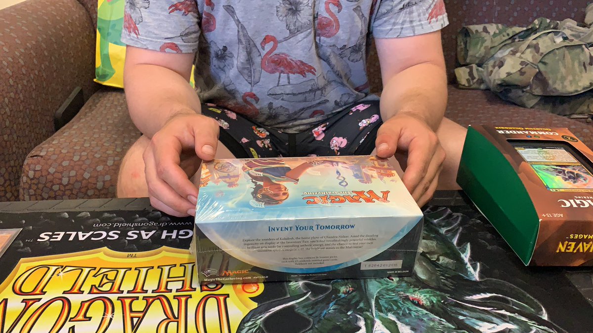 IImmortalObject's tweet image. Went with friend to buy some @wizards_magic cards, he asked which one, and I selected a Kaladesh Box “this one got a sol ring and is loaded” I said…. Welp this happened, 26 packs left to open 🤷‍♂️