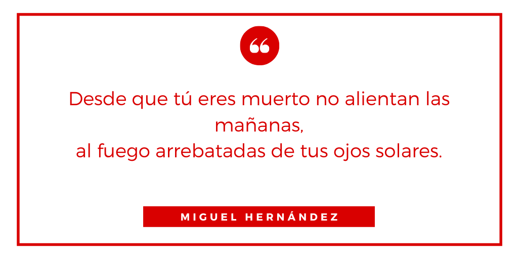 ⭐ La poesía se titula "A mi hijo" y comienza así:

"Te has negado a cerrar los ojos, muerto mío,
abiertos ante el cielo como dos golondrinas:
su color coronado de junios, ya es rocío
alejándose a ciertas regiones matutinas...