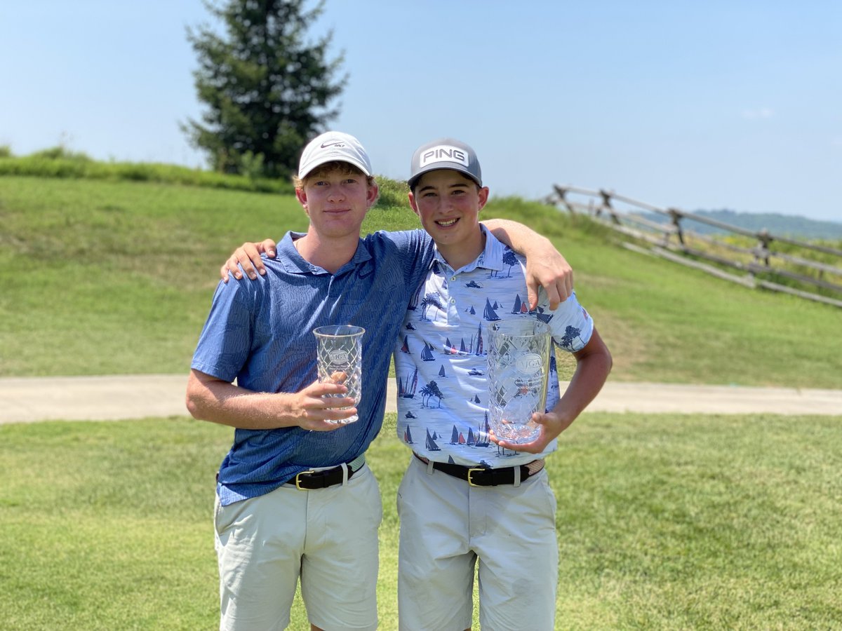 theclubatcw's tweet photo. Carlton Woods was well represented at this week's AJGA Bass Pro Shops/Payne Stewart Championship in Hollister, MO.  Bowen Ballis finished the tournament in 1st place with a final score of -9 and Jack Usner finished in 2nd with a score of -6! https://t.co/N3Z6YlGXTM