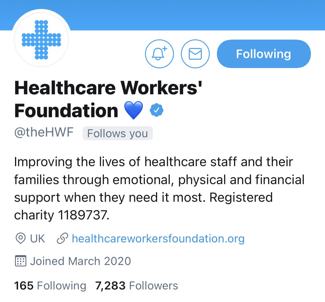 NHSMillion's tweet image. Laurence Fox, a regular critic of the NHS and its staff 

= 293,300 followers

Healthcare Workers Foundation (@theHWF), a charity providing financial, emotional and practical support for NHS staff

= 7,283 followers

Please give them a follow and RT if you agree that’s messed up