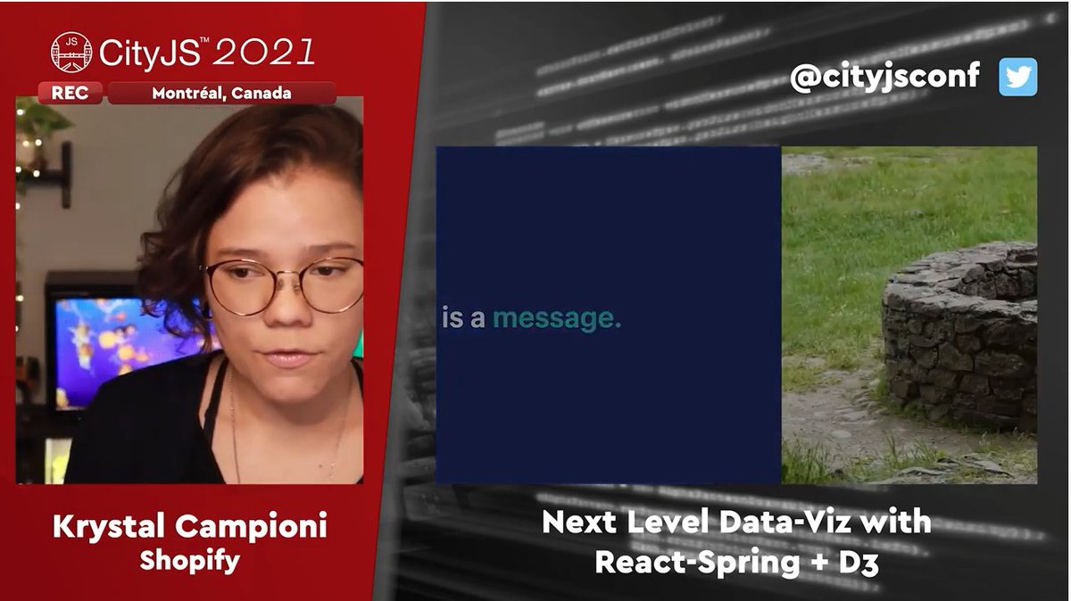 cityjsconf's tweet image. #Flashback 

@krystalcampioni gave a talk during #CITYJS2021 Online - Next Level Data-Viz with #React-Spring + D3 

Watch now online 
🔽🔽🔽🔽🔽🔽🔽
youtu.be/uM_6Q4J9q3Q