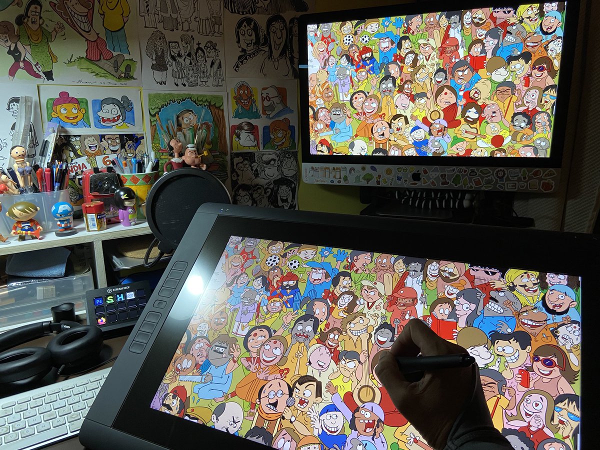 phani tetali (@happyanimator) on Twitter photo I’ve been working at my favourite corner for most of today 😊 Hope you are having a great weekend! 
.
#india #indian #cartoon #cartoonart #digitalart #photoshop #adobe #colours #digital #sketch #sketchbook #drawings #character #characterdesign #characterart #workspace #wfh I’ve been working at my favourite corner for most of today 😊 Hope you are having a great weekend! 
.
#india #indian #cartoon #cartoonart #digitalart #photoshop #adobe #colours #digital #sketch #sketchbook #drawings #character #characterdesign #characterart #workspace #wfh