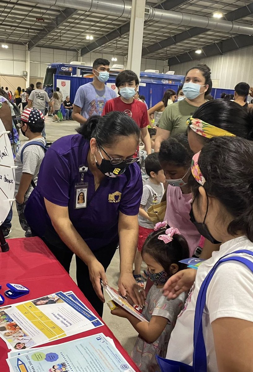 Meeting our future PreK 3 and 4 year old learners and their families. Thank you to all who came out to visit with <a href="/SAISDECE/">SAISD Early Childhood Department</a> today at our back to school resource fair! We look forward to see your smiling faces in our classrooms!