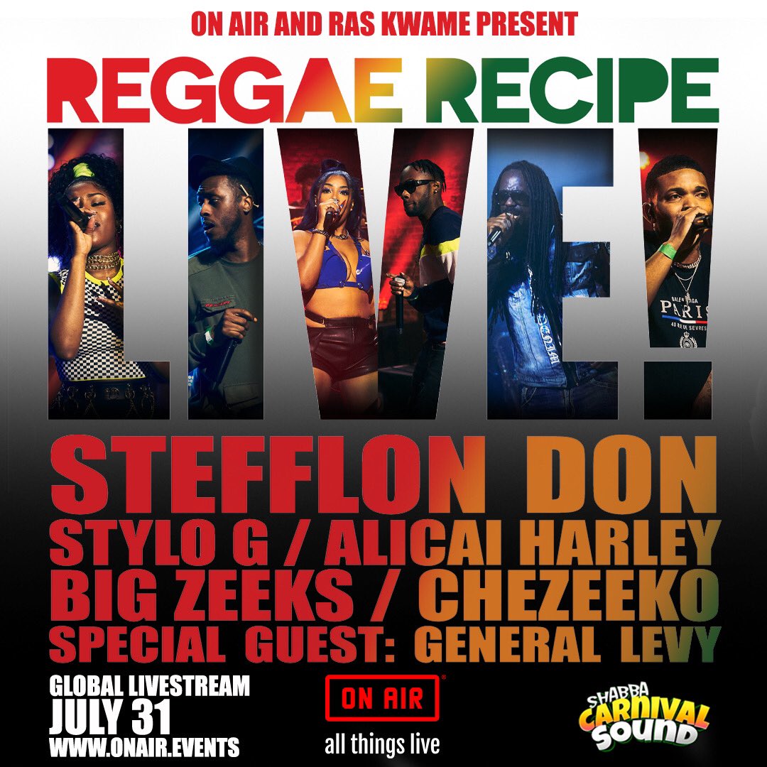Shabbaparty's tweet photo. Tonight! At 8pm weโre tuning into @RASKWAMEโs #ReggaeRecipeLive featuring @stefflondon @Stylog @AlicaiHarley @_bigzeeks @Chezeeko & @Generallevy
Stream it here ๐๐ฝ https://t.co/z0Cs2x6C2U https://t.co/uMndwITiJh