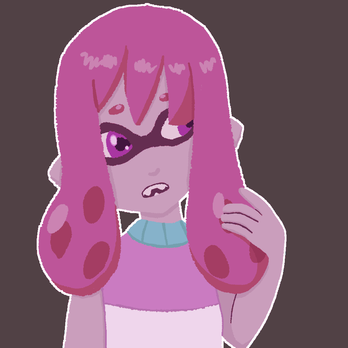 gs_arthole's tweet photo. nyalso, here's a piece from last month! trans rights squid who tends to fiddle with her hair :3

- α¹ https://t.co/8OUezBVNB1