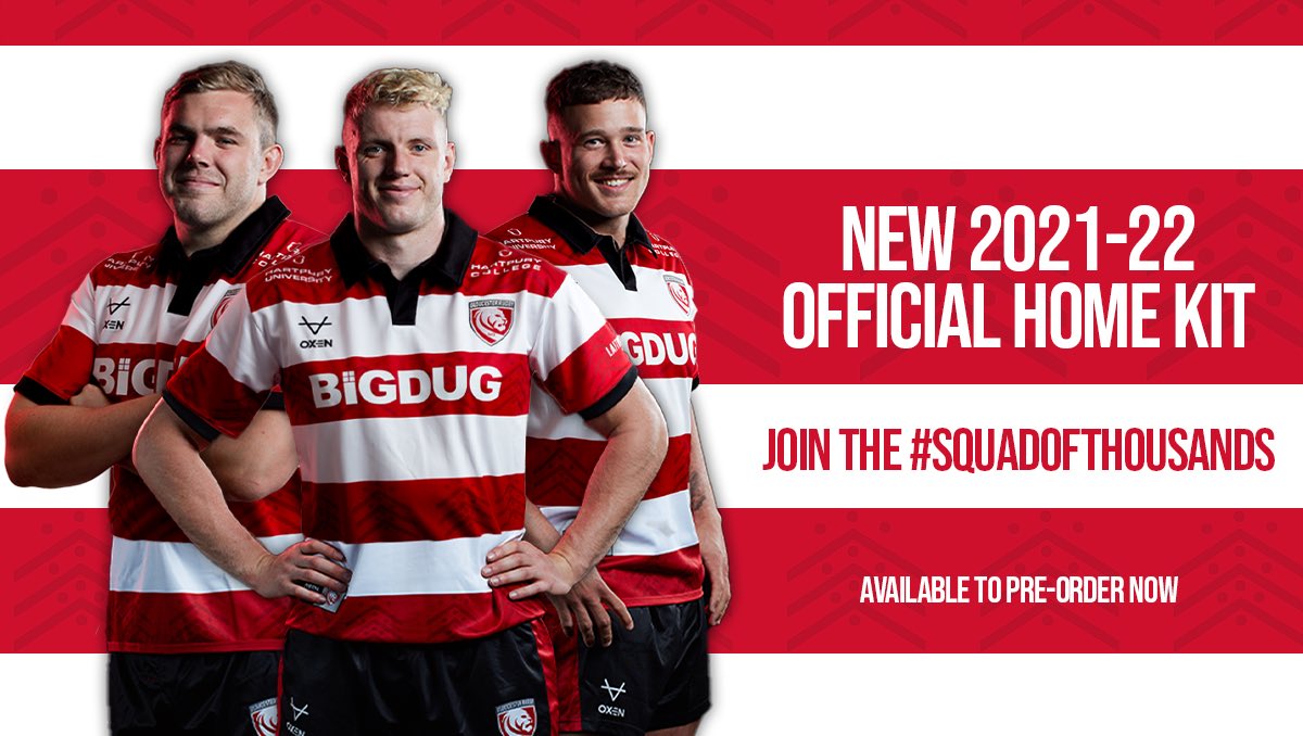 oxensportsuk's tweet photo. 📣 The 2021-22 @gloucesterrugby Home Kit! Tradition at heart, with a unique twist to further strengthen the links between the club and the city #squadofthousands https://t.co/ZJnjkwtii7