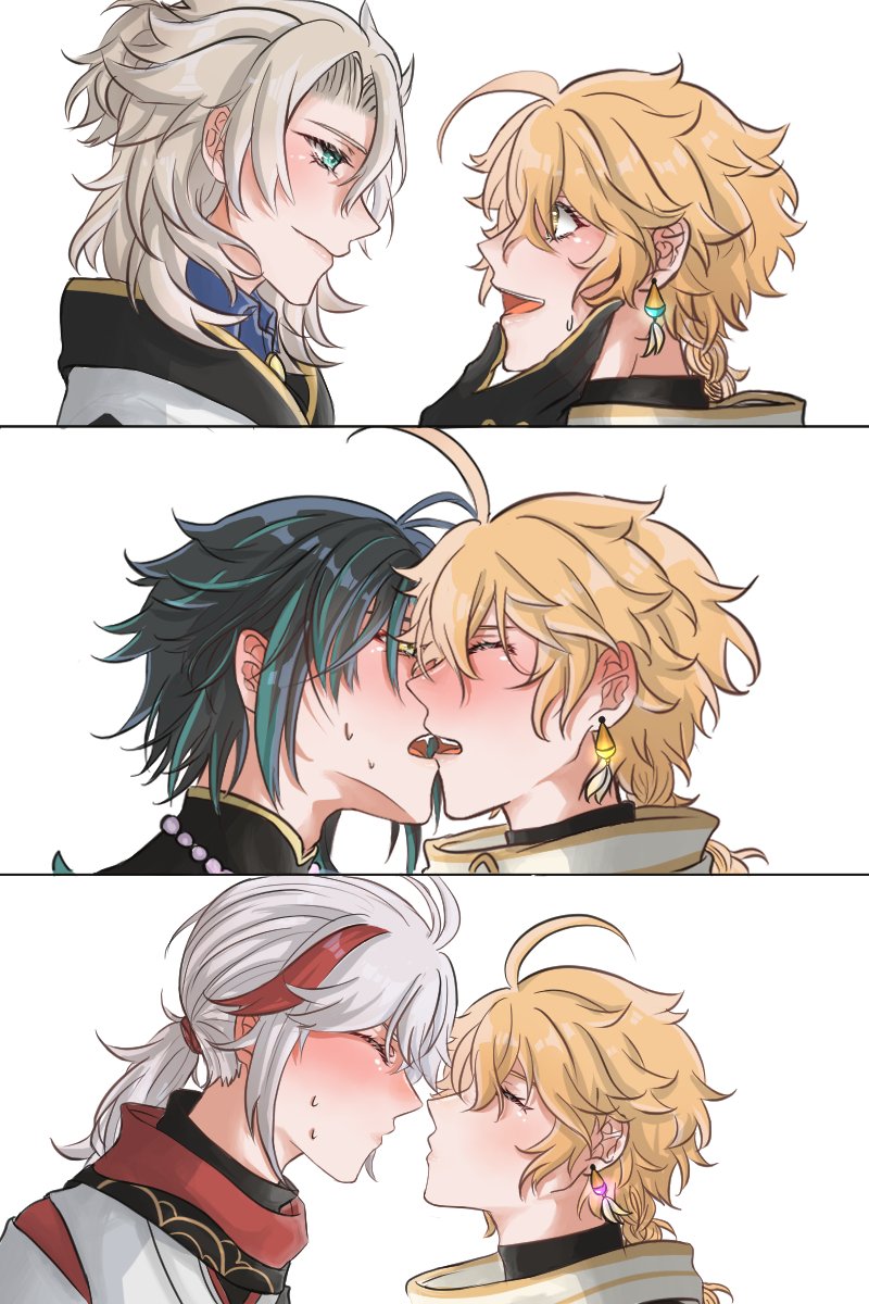 kiss moment with aether〜 chu- chu- 💋
⚠️ all x aether ⚠️
#genshinimpact #aether #原神 #空