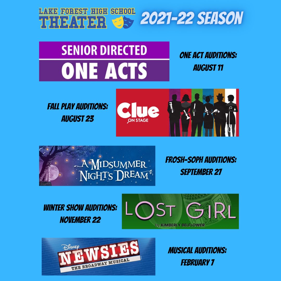 This year’s <a href="/LFHS_LakeForest/">Lake Forest Community High School D115</a> Theater season is going to be amazing. Get these audition dates on your calendar!