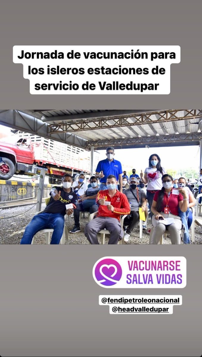 Fendipetroleo's tweet photo. #Vacunadosymásfuertes El 70% de los isleros, promotores de servicio y personal administrativo de las EDS en Valledupar están vacunados.⛽️🇨🇴

@FENDIPCESAR @AlcaldiaVpar https://t.co/8XZXFp03Ls