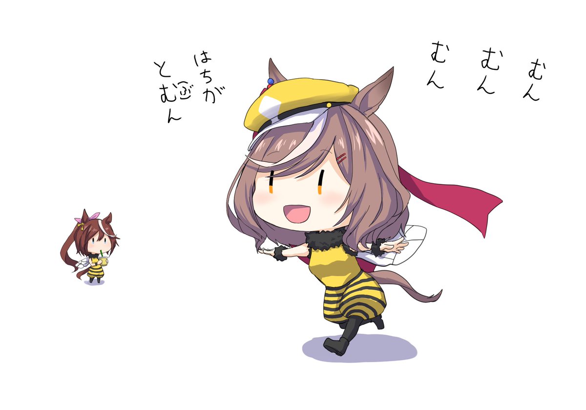 #今月描いた絵を晒そう
うちの子が馬群にのまれた 