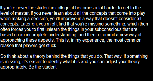 Coach Ramses tip TL;DR:

“The master practices one swing 1000 times, then forgets it all.”

As always, long version ⬇️