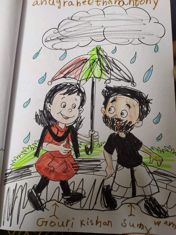Amayakuttyyyyy you made my day, loads of love and hugs .! 🤗🤗 (7year old Baby Ameya drew this and asked her mom to send this to me)