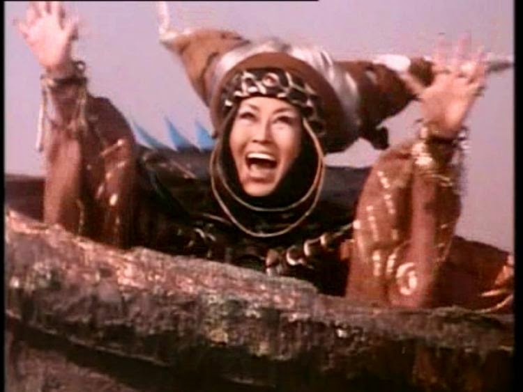 Rita Repulsa from the Power Rangers in the pose where she goes "I'm free"!