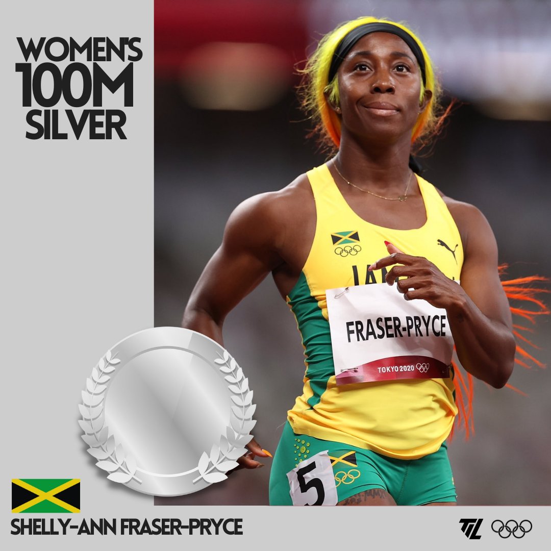 LillzTIL's tweet photo. CLEAN SWEEP JAMAICA!!!!!!! 🇯🇲🇯🇲🇯🇲
🥇 Elaine Thompson-Herah - 10.61s (OR)
🥈 Shelly-Ann Fraser-Pryce - 10.74s
🥉 Shericka Jackson - 10.76 (PD)

WHAT A FINAL OMGGGG #Olympics https://t.co/KxLs2IY3wp