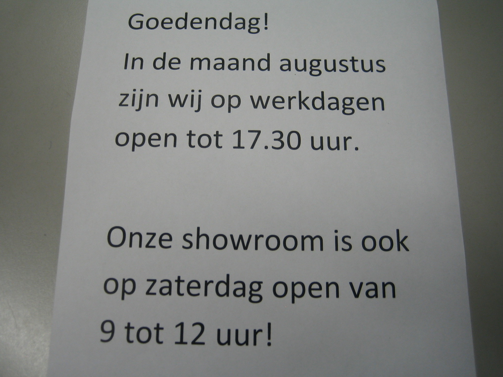 Autoaktief's tweet image. LET OP!! Gewijzigde openingstijden in augustus bij autobedrijf Aktief.