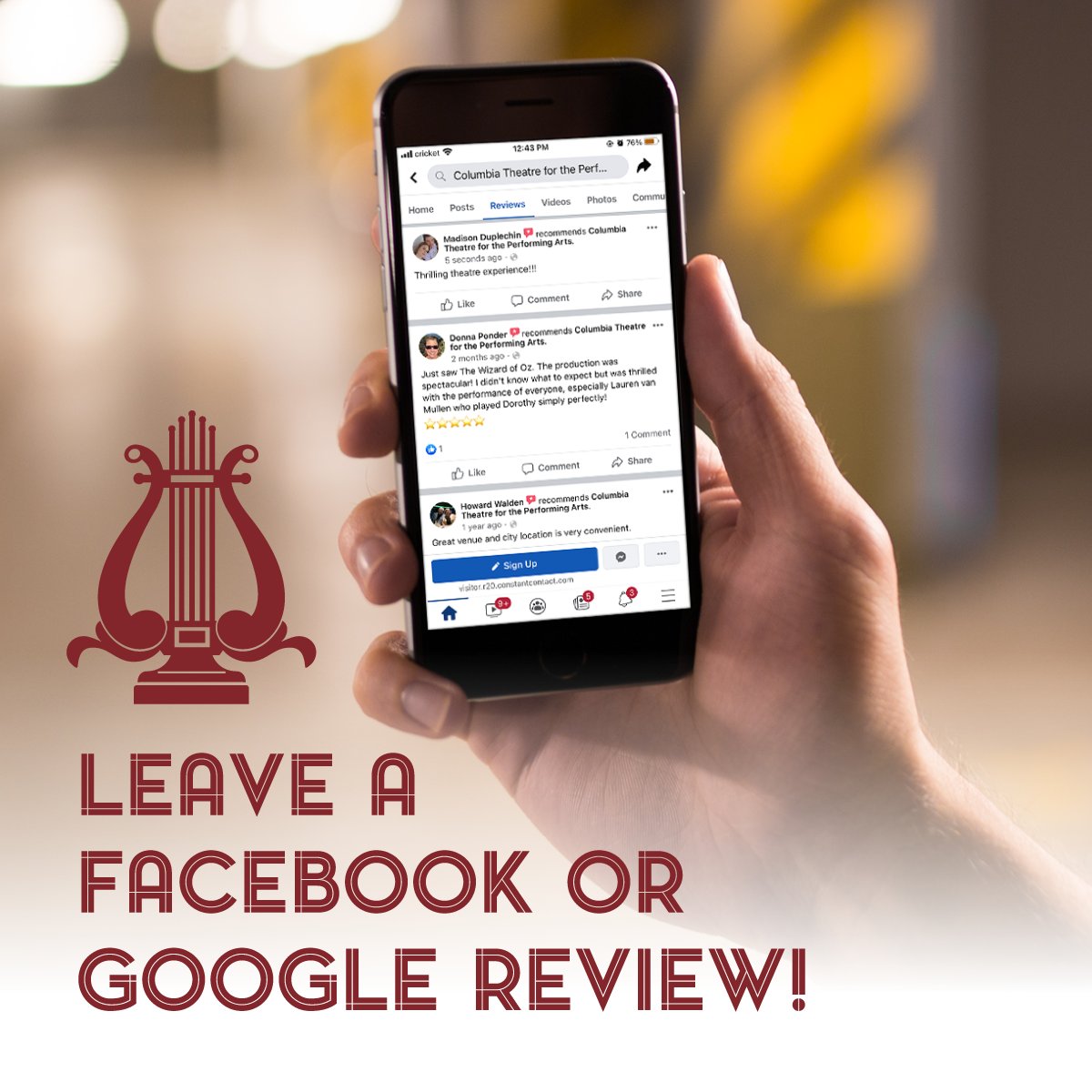 Tonight is the last performance of Reverse | Negative. If you were able to catch a show, please leave a review on Facebook or Google! We love hearing feedback so we can improve our viewing selection.  

g.page/r/CXxgqEEgpmZ5…

columbiatheatre.org