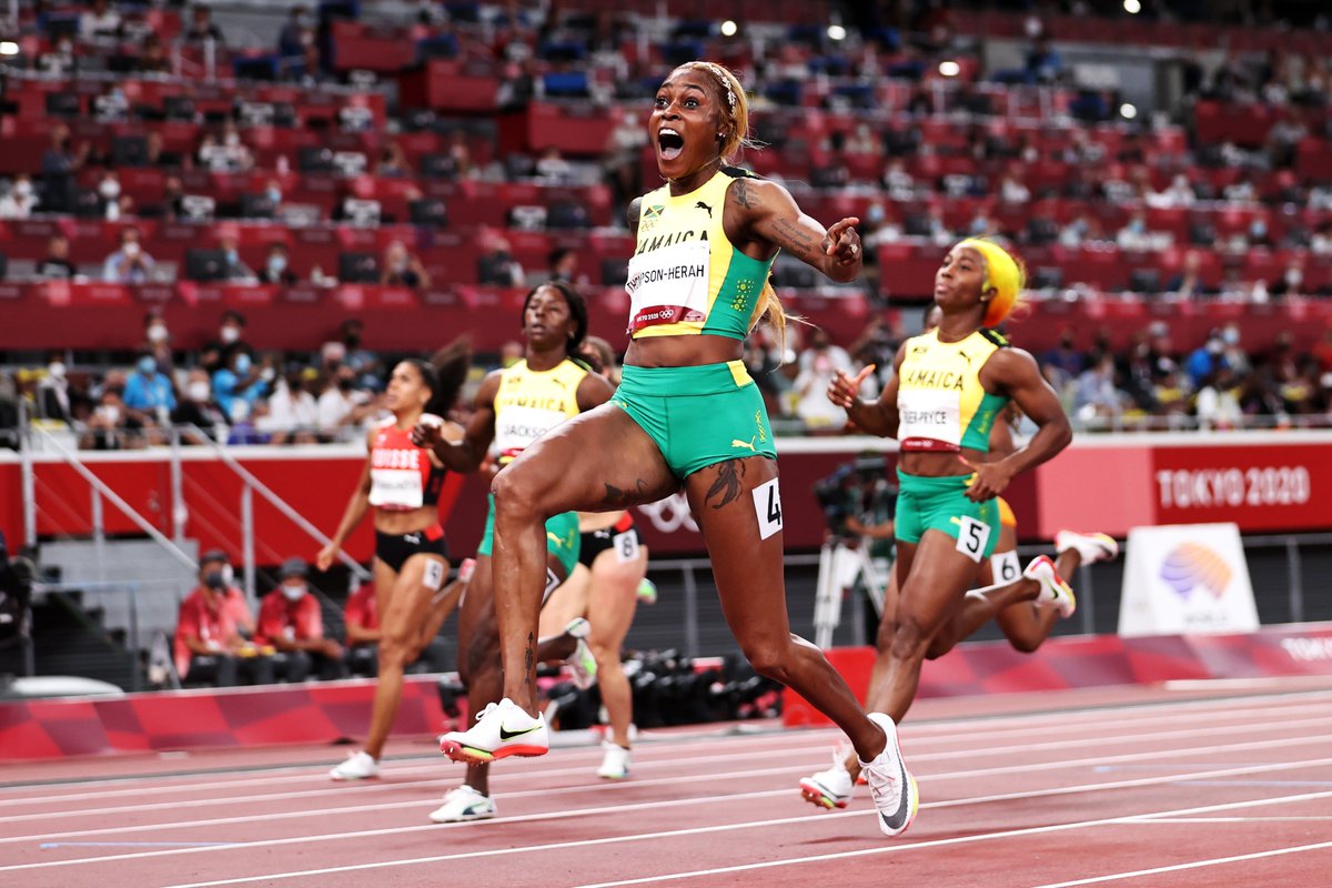 オリンピック 陸上競技 女子100m決勝戦 ジャマイカが を独占 優勝したエレイン トンプソン選手は オリンピックレコード Fastelaine Tokyo オリンピック