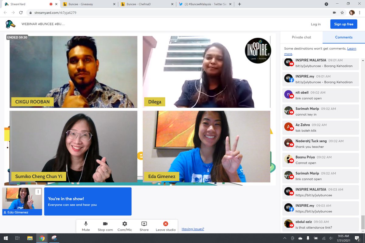 eda_gimenez's tweet photo. We missed quick @Rdene915 but that was another fun round up with some good friends! Thanks so much again @sumikoccy @dilegaah @Rdene915 @roobanarumugam for sharing your @Buncee experiences with us all!! #BunceeMalaysia https://t.co/IUqMBUkIde