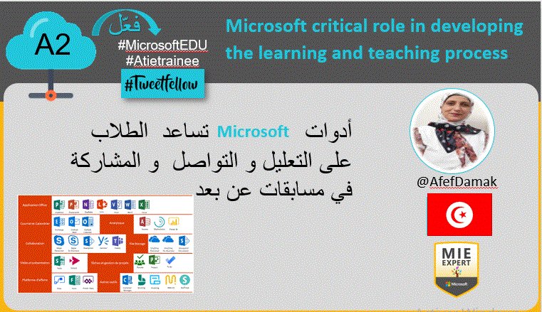 AfefDamak's tweet photo. A2:
@atietrainee
#atietrainee  #tweetfellow  #MicrosoftEDU https://t.co/uyeXBgoIG6
