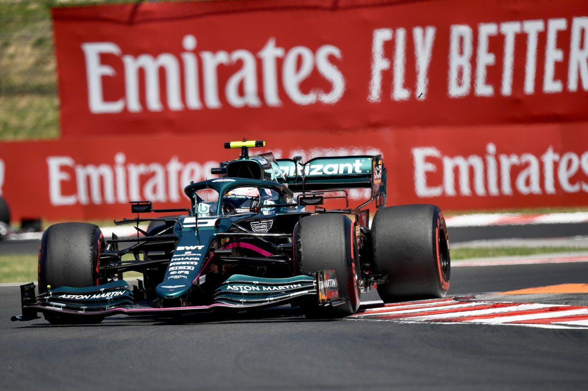 AstonMartinF1's tweet photo. P3? Yes, please. 

#HungarianGP #F1 https://t.co/bYhp3Dk37z