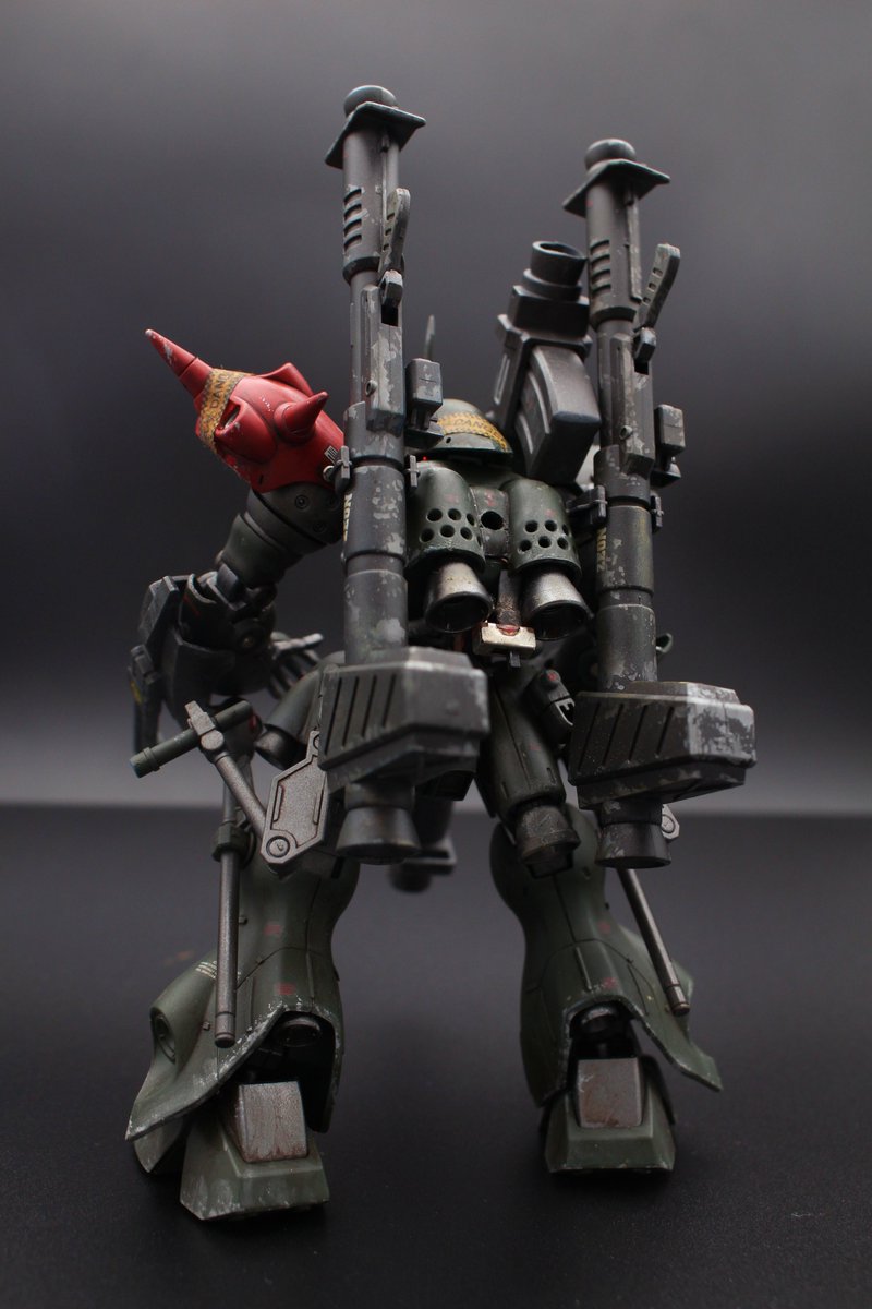 keikun_245's tweet photo. プロトタイプ・ケンプファー typeリペア
完成しました
初のウェザリングと軽いチッピングを施しました
かなり苦戦しましたが上手く出来たんではないでしょうか？頑張りました
#ガンプラ好きな人と繋がりたい 
#ケンプファー
#ガンプラ https://t.co/cBAQ5bHfR4