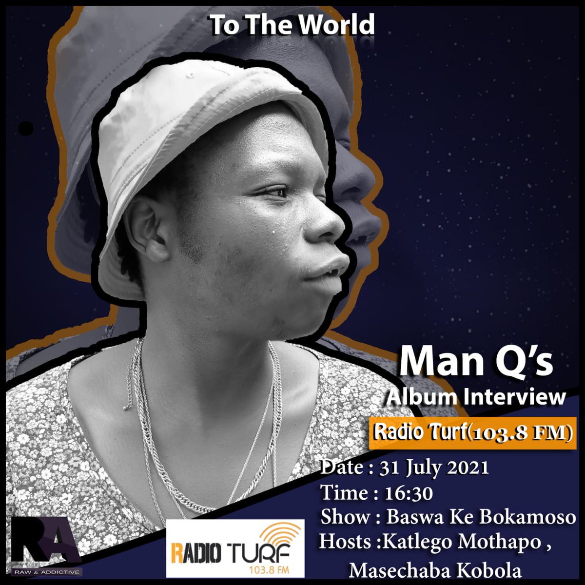 ManQ_SA's tweet photo. Join me @RadioTurf  today @16:30 for my album interview https://t.co/Zn14SKAcQL