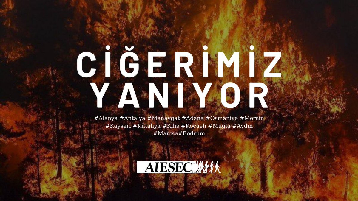 Birçok şehrimizde meydana gelen orman yangınlarını büyük bir üzüntü ile takip ediyoruz. Ağaçlarımız, evlerimiz, hayvanlarımız, doğamız, YANIYOR. Yangınların bir an önce kontrol altına alınması umut ediyor, etkilenen herkese geçmiş olsun dileklerimizi iletiyoruz. #ciğerimizyanıyor