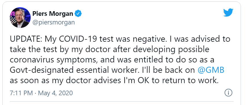 Razamatazz3's tweet photo. @DonDangerous4 @piersmorgan I recall Piers feeling unwell with Covid symptoms last year and having a test.

People were saying that they hoped it killed him😲

It was like the Wild West with Sheriff Morgan banning folk left and centre from his death bed. https://t.co/wm9my1omcS