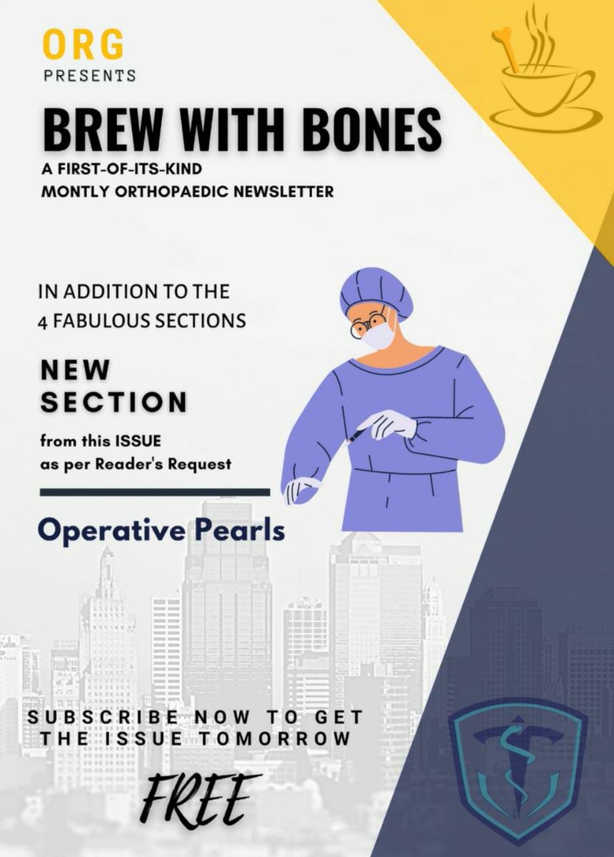 Subscribe @ brewwithbones.substack.com/subscribe
Don't miss out our next issue #orthotwitter #medtwitter