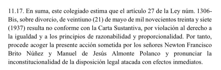 yoaldohp's tweet photo. INCONSTITUCIONALIDAD art. 27, ley núm. 1306-Bis, sobre Divorcio. Dicho texto adjetivo, que prevé rangos de edades para admitir el divorcio por mutuo consentimiento, es inconstitucional por violar el derecho a la igualdad y a los principios de razonabilidad y proporcionalidad. https://t.co/NIfotvYmRc