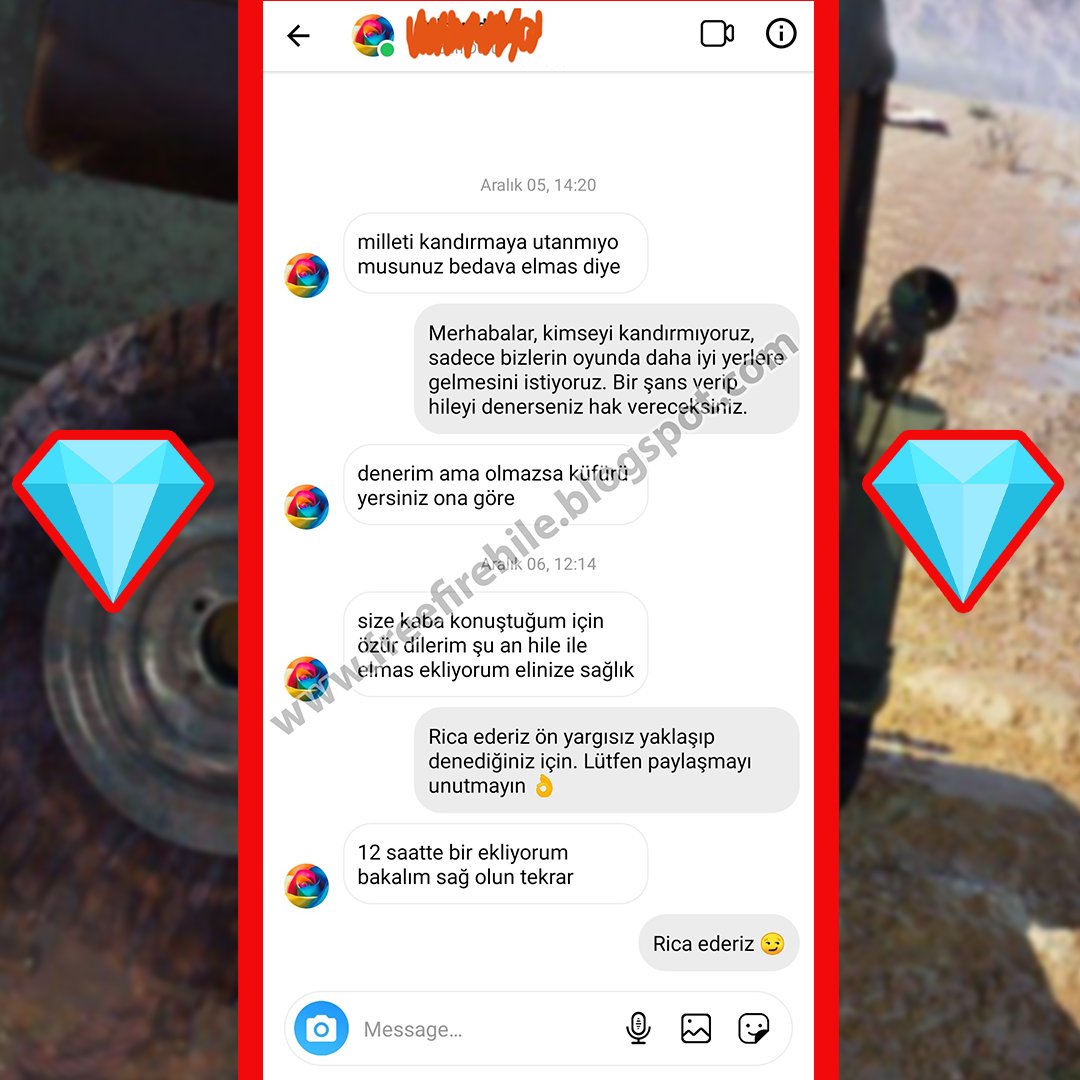 Bedava ve ücretsiz Elmas kazanıp, rakiplerine Free Fire oyununda fark atmak istiyorsan, resimdeki site tam sana göre!