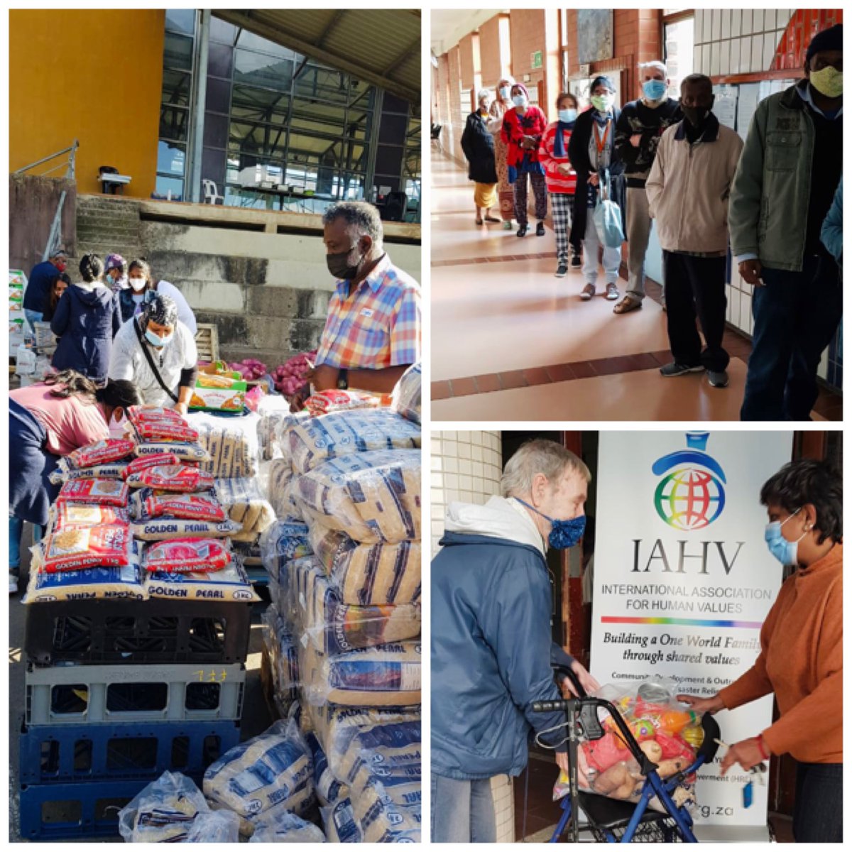 Gurudev's tweet photo. .@iahv South Africa volunteers distributed more than 20 tonnes of food and other critical supplies to those that were severely affected by recent riots in KwaZulu-Natal, South Africa. https://t.co/QIvQUIml29