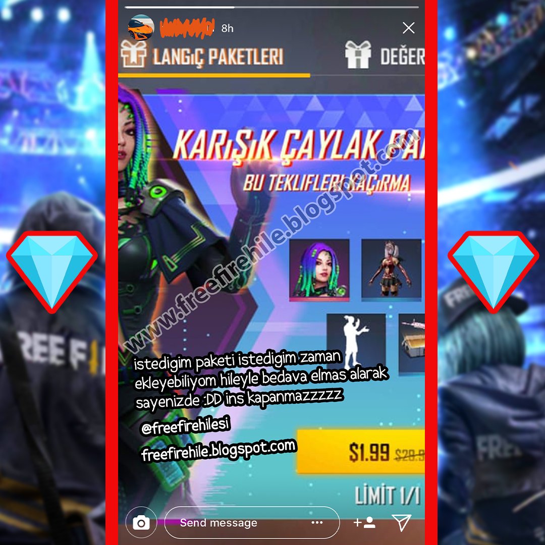 Resimdeki siteye gelerek, siz de bedava Elmas kazanabilir ve hemen Free Fire oyununun en iyilerinden olabilirsiniz!