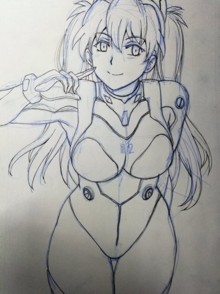 ネームに詰まってたらアスカが描きたくなってきてつい…そのうち色つけます。 