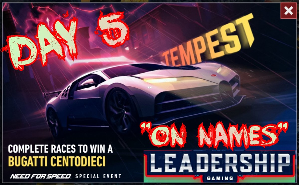 LeadershipGami1's tweet photo. Need For Speed. tempest update
Bugatti Centodieci Series 
Day 5 On Names
https://t.co/ueKUUxCHfV
Available now on oUr YouTube channel Leadership Gaming

Subscribe now. .

#nfsnl #tempestupdate #SupportSmallStreamers #SupportSmallStreams #smallstreamer #SmallStreamerCommunity https://t.co/6WtD1bACDm