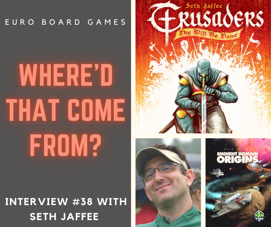 Here's my written interview w/the designer of Crusaders: Thy Will Be Done <a href="/sedjtroll/">Seth Jaffee</a>. What classic game broke him when he was first introduced to the hobby? #boardgames #tabletopgaming #tabletopgames #gamenight #bgg #boardgamegeek facebook.com/groups/euroboa…