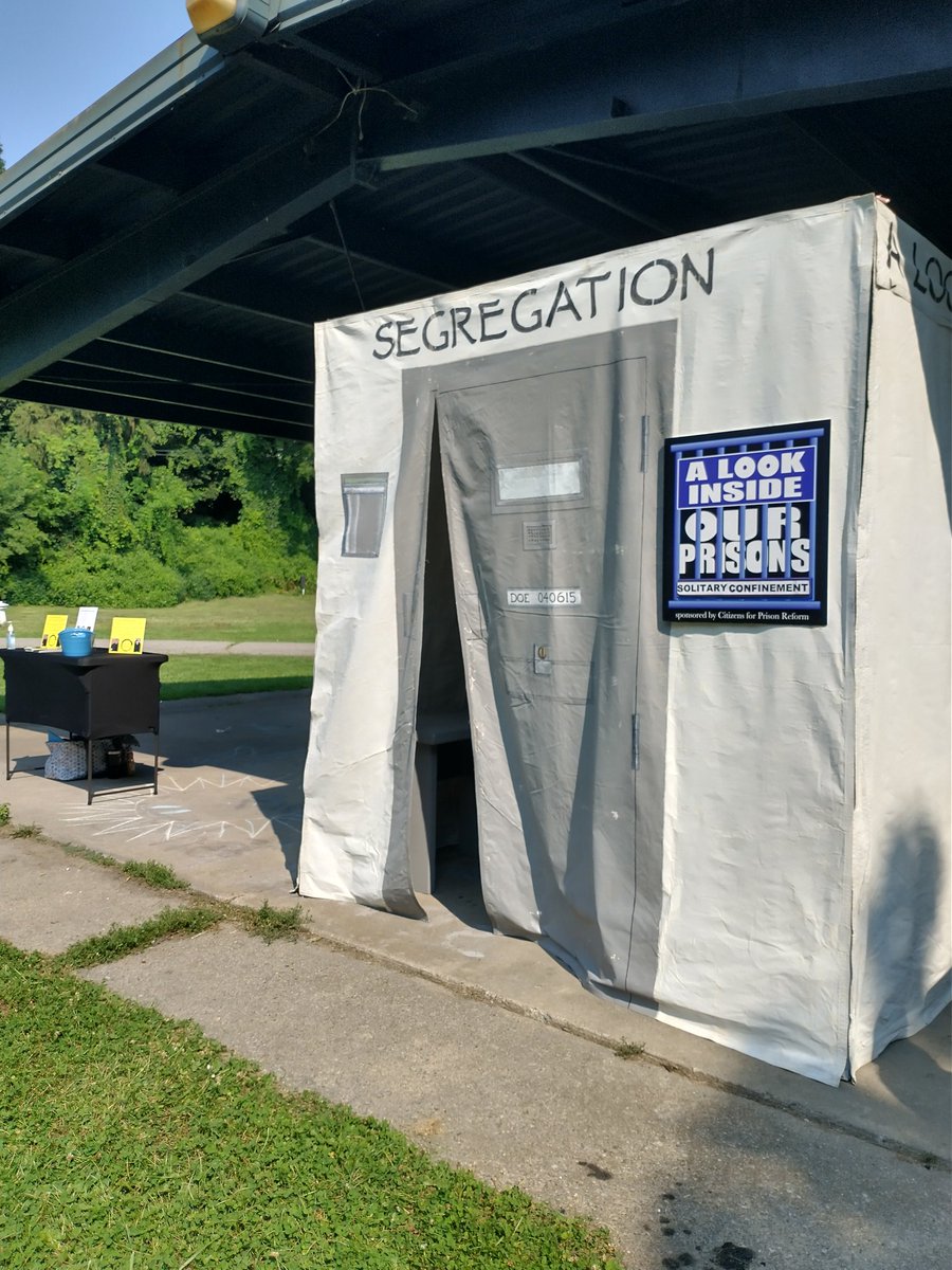 Stop by the <a href="/OpenMIDoor/">Open MI Door Campaign</a> model solitary cell in Riverside Park. Imagine being in that cell 23 hours a day. #EndSolitaryNow #UnlockTheBoxNow