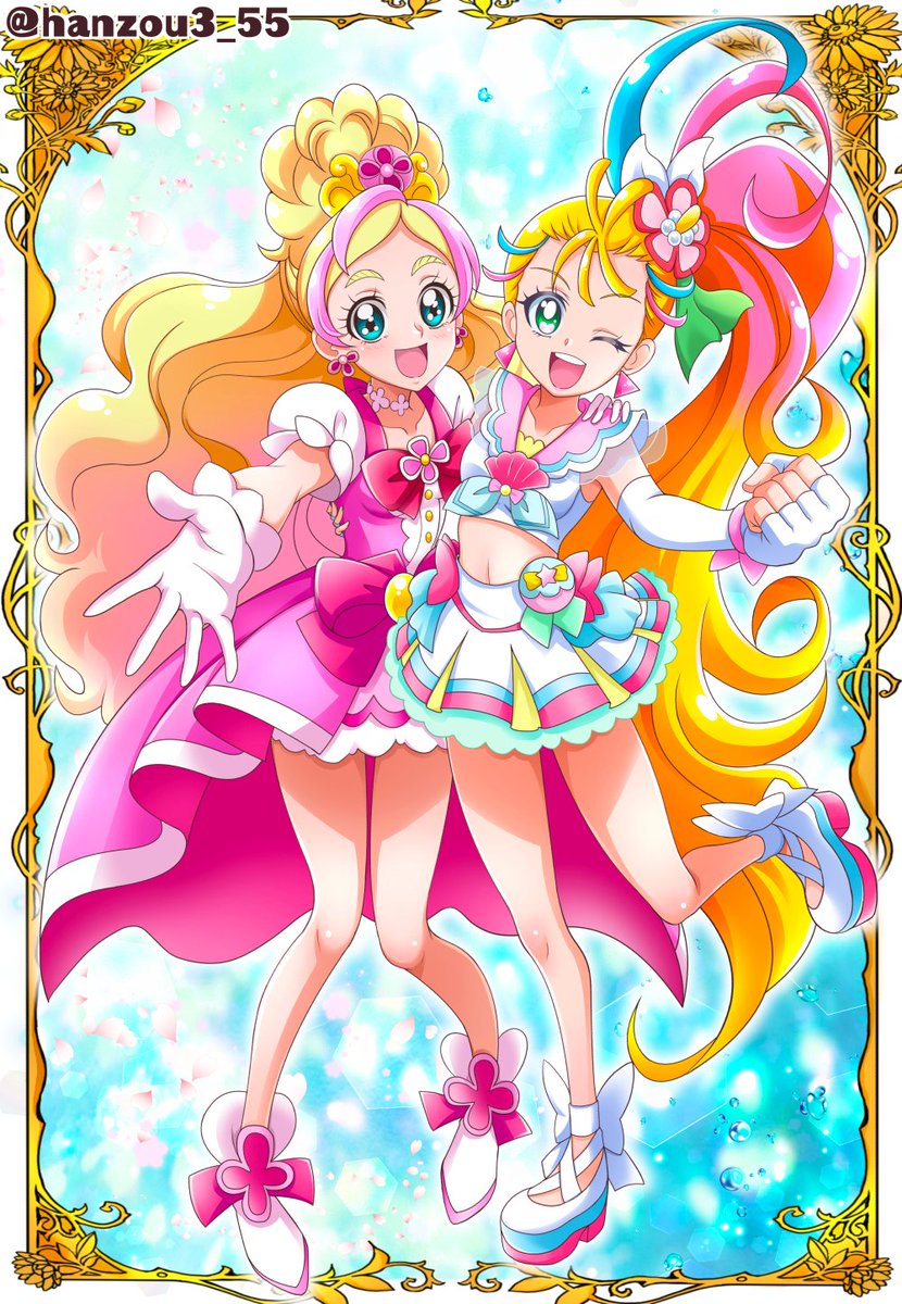 「過去絵ですが、まなつちゃん誕生日おめでとうございます!
#キュアサマー生誕祭
#」|半蔵のイラスト