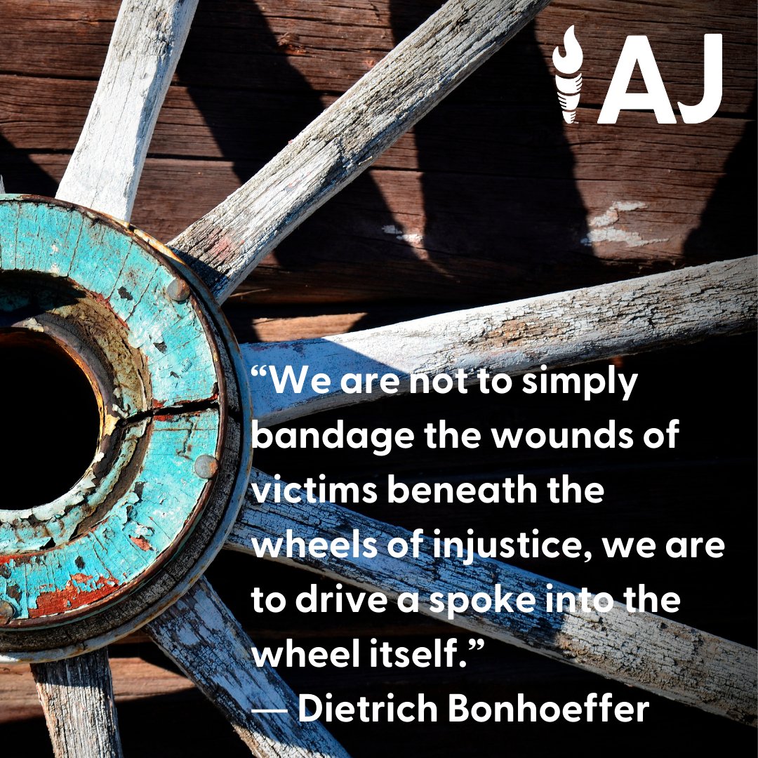 AdminJustice's tweet photo. “We are not to simply bandage the wounds of victims beneath the wheels of injustice, we are to drive a spoke into the wheel itself.”
― Dietrich Bonhoeffer
#gospeljustice #kingdomjustice #administerjustice https://t.co/vTgZHulMtM