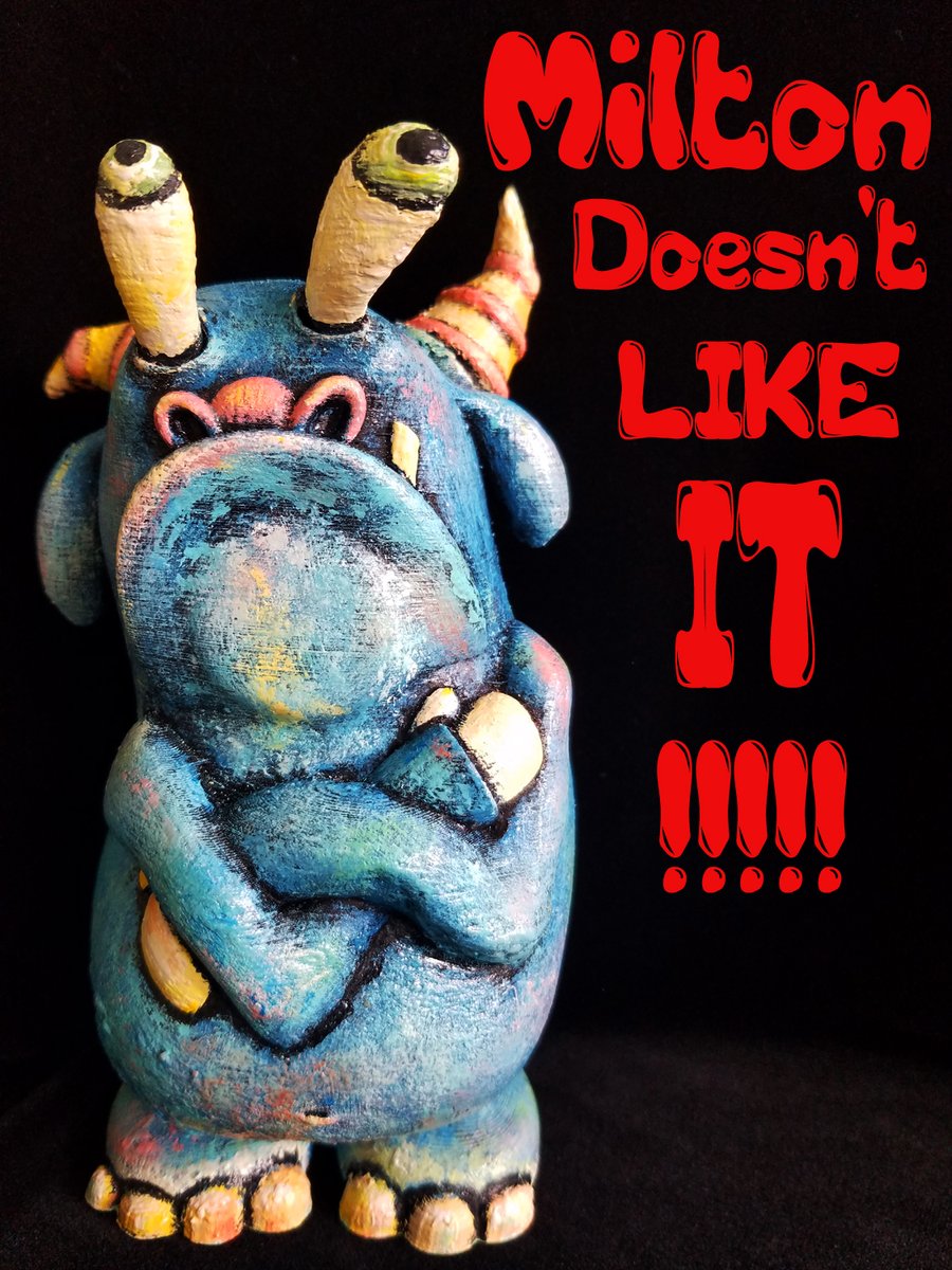VoodooVelvet's tweet photo. #3Dprinting #AboveBelowWorld 
(Milton Doesn't Like it) Based on #VoodooVelvet #VelvetPainting #Squonk #cryptid https://t.co/selw8YQeNH